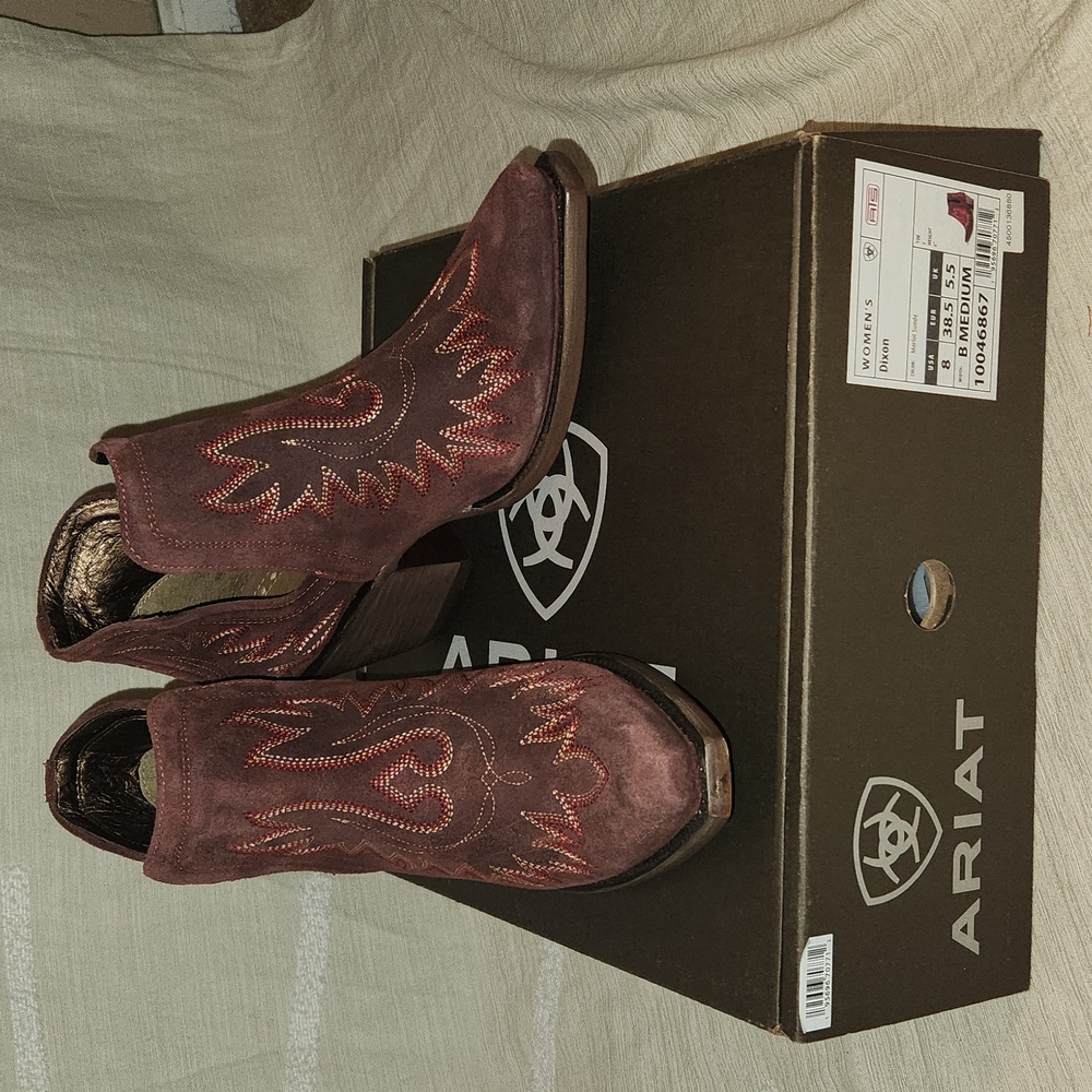 Ariat Women's Ankle Boots - Burgundy and Brown